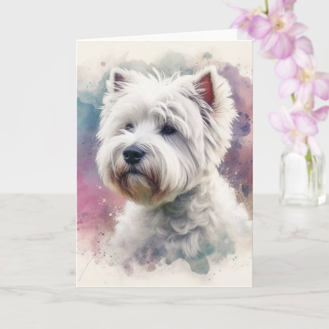 West Highland Terrier Karte (Orchidee)