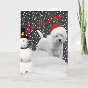 West Highland Terrier Lass es schneien Feiertagskarte