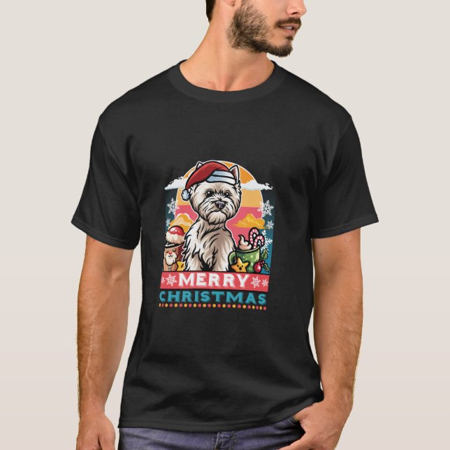 West Highland Terrier Santa Claus Tasse Merry Kaff T-Shirt (Vorderseite)