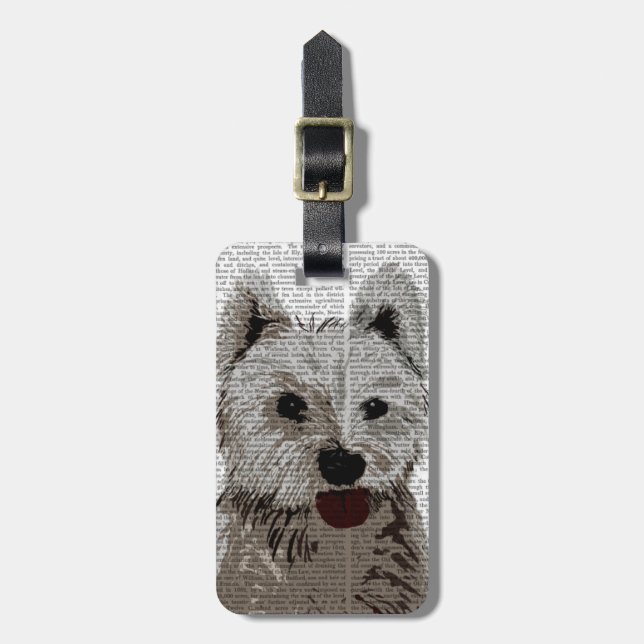 West Highland Terrier Schlicht Gepäckanhänger (Vorderseite vertikal)