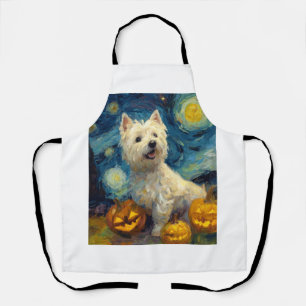 West Highland Terrier Süßer Hund Halloween Jack O Schürze