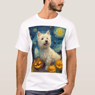 West Highland Terrier Süßer Hund Halloween Jack O T-Shirt
