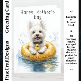 West Highland Terrier Swimming CV5 Custom Mother Karte