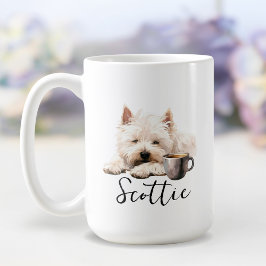 West Highland Terrier und Kaffehund mit Einstellun Kaffeetasse