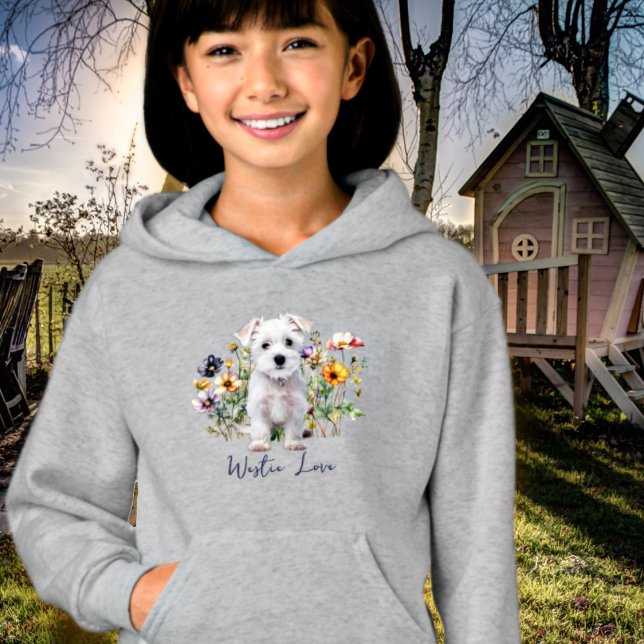 West Highland Terrier und Wildblumen Hoodie (Von Creator hochgeladen)