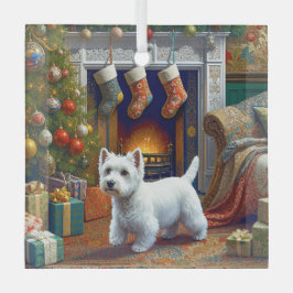 West Highland Terrier Urlaub Ornament Aus Glas