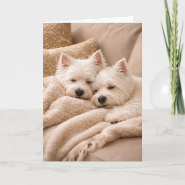 West Highland Terrier Valentine Card – Cozy Westie Karte (Vorderseite)