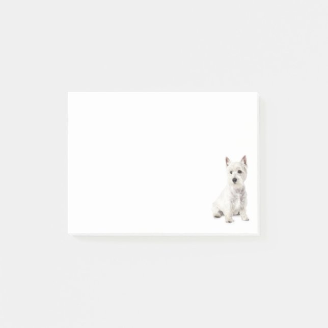 West Highland Terrier Welpe Hund Liebe Post-it Klebezettel (Vorderseite)