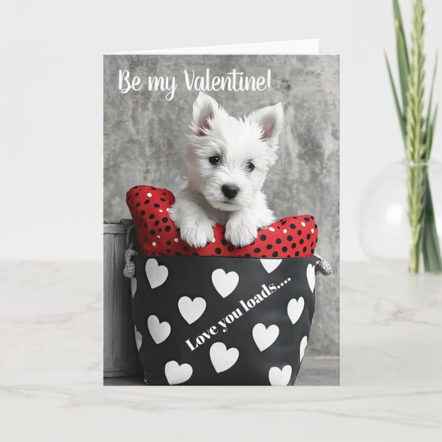 West Highland Terrier Welpe Valentine Card Dankeskarte (Vorderseite)