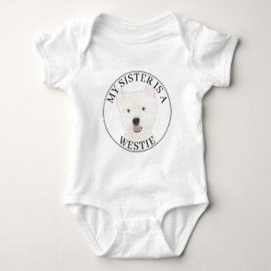 West Highland Terrier Westie Big Sister Baby Strampler