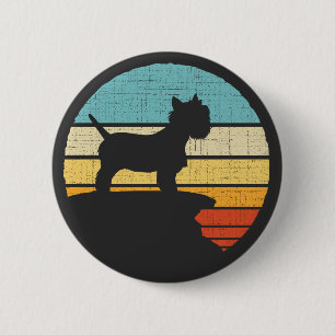 West Highland Terrier Westie Retro Vintag Dog Button