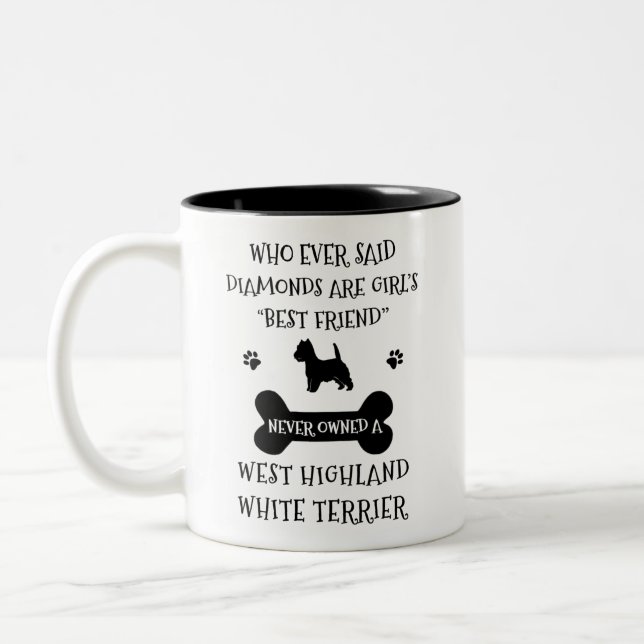 West Highland Terrier  Zweifarbige Tasse (Links)