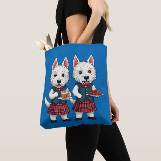 West Highland Terriers Burns Nacht mit Dram  (Von Nahem)