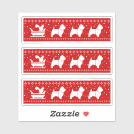 West Highland Terriers Christmas Schlitten Hunde Aufkleber
