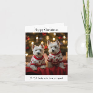 West Highland Terriers Weihnachtskarte Karte