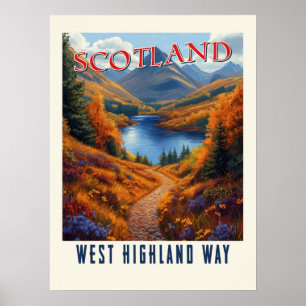 West Highland Way Scotland Vintages Wandern Poster