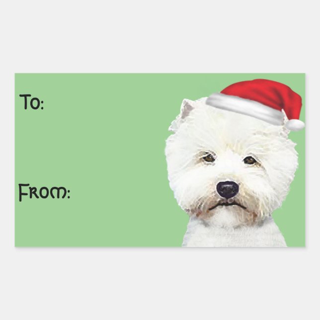 West Highland White Christmas Stickers (Vorderseite)