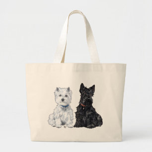 West Highland White & Schottische Terrier Jumbo Stoffbeutel