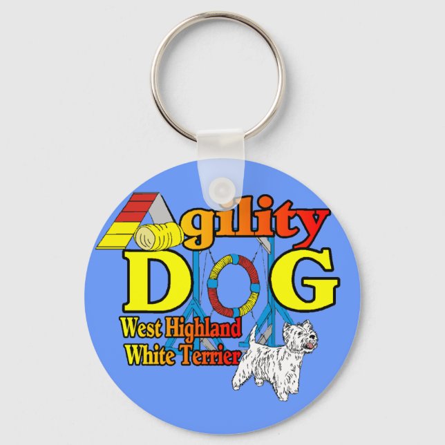 West_Highland_White_Terrier_Agility Schlüsselanhänger (Vorderseite)