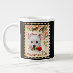 West Highland White Terrier Antikes Valentinsrose Jumbo-Tasse