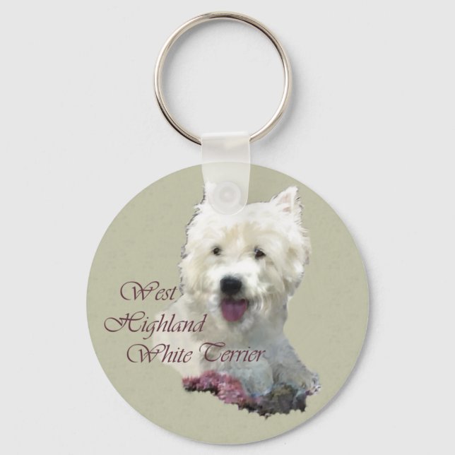 West Highland White Terrier Art Schlüsselanhänger (Vorderseite)