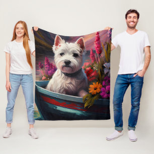 West Highland White Terrier auf Boot Fleecedecke