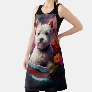 West Highland White Terrier auf Boot Schürze