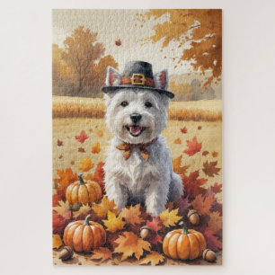 West Highland White Terrier Autumn Leaves Puzzle
