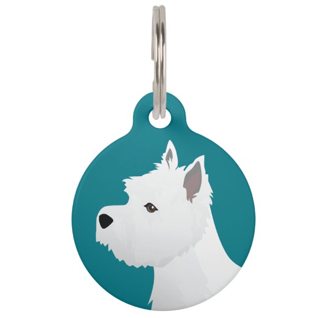 West Highland White Terrier Basic Breed Design Tiernamensmarke (Vorderseite)