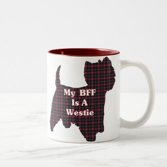 West Highland White Terrier BESTE FREUNDIN Geschen Zweifarbige Tasse (Rechts)
