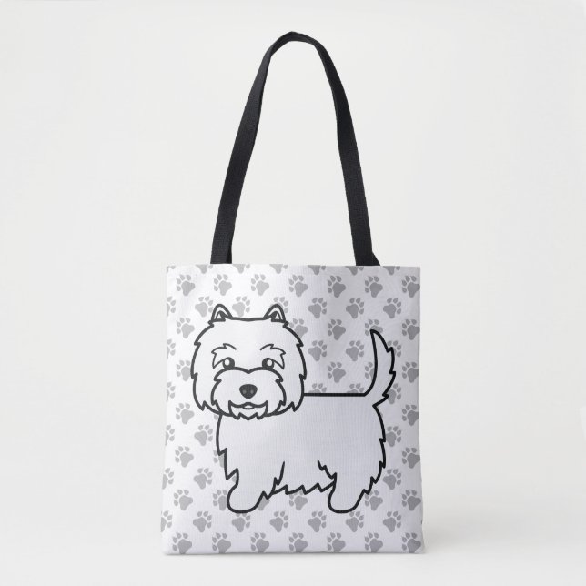 West Highland White Terrier Cartoon Dog & Paws (Vorderseite)