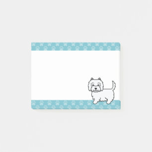 West Highland White Terrier Cartoon-Hund Post-it Klebezettel