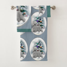 West Highland White Terrier Christmas Badhandtuch Set