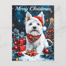 West Highland White Terrier Christmas Feiertagspostkarte