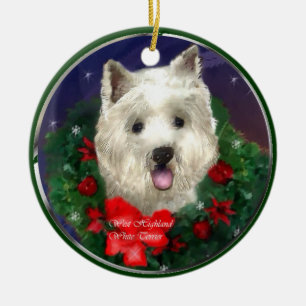 West Highland White Terrier Christmas Keramikornament