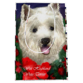 West Highland White Terrier Christmas Mittlere Geschenktüte