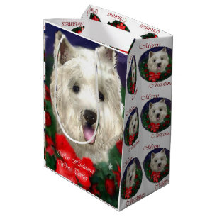 West Highland White Terrier Christmas Mittlere Geschenktüte