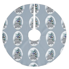 West Highland White Terrier Christmas Polyester Weihnachtsbaumdecke