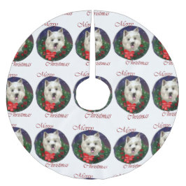 West Highland White Terrier Christmas Polyester Weihnachtsbaumdecke