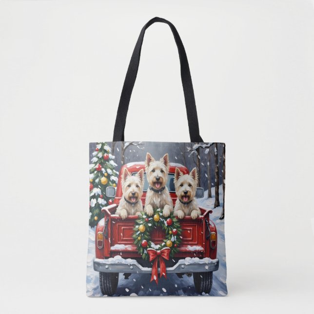 West Highland White Terrier Christmas Red Truck (Vorderseite)