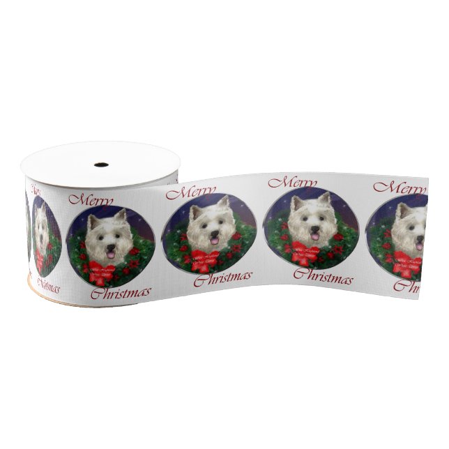 West Highland White Terrier Christmas Ripsband (Spule)
