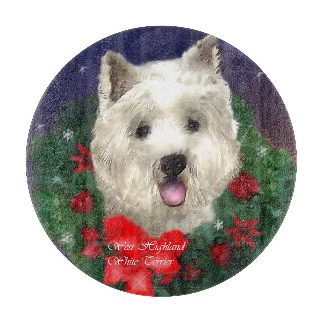 West Highland White Terrier Christmas Schneidebrett (Vorderseite)