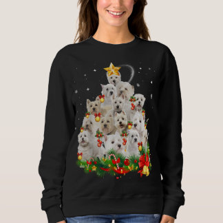 West Highland White Terrier Christmas Tree Lights Sweatshirt