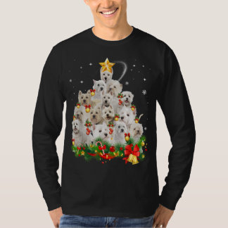West Highland White Terrier Christmas Tree Lights T-Shirt