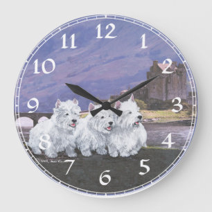 West Highland White Terrier Clock Große Wanduhr