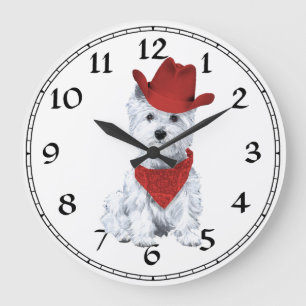 West Highland White Terrier Clock Große Wanduhr