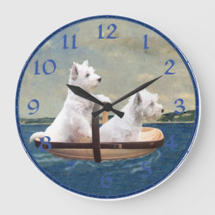 West Highland White Terrier Clock Große Wanduhr