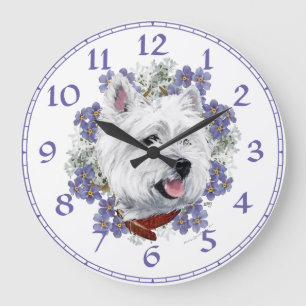 West Highland White Terrier Clock Große Wanduhr