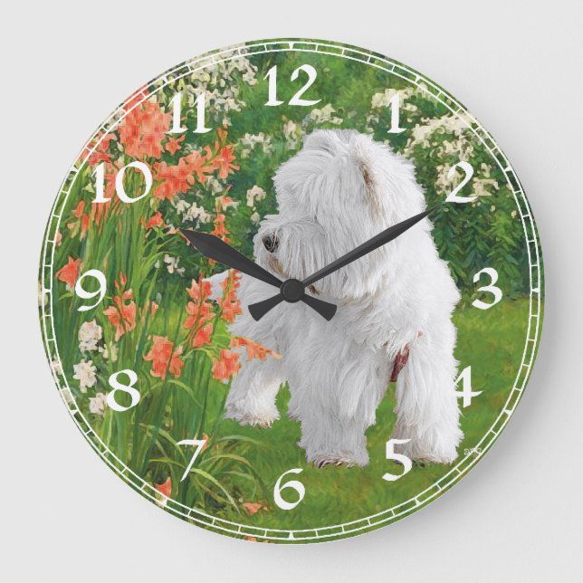 West Highland White Terrier Clock Große Wanduhr (Vorderseite)