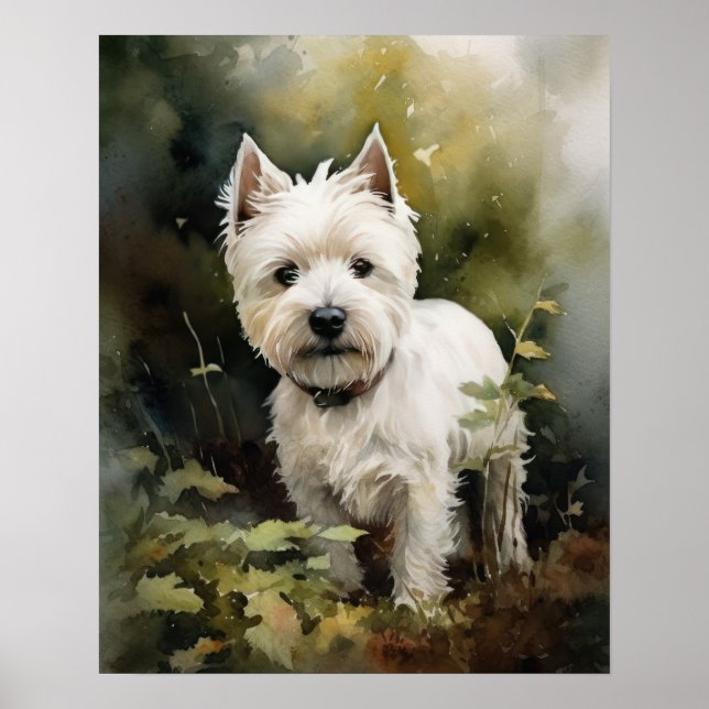 West Highland White Terrier Dog Art Print Poster (Vorne)